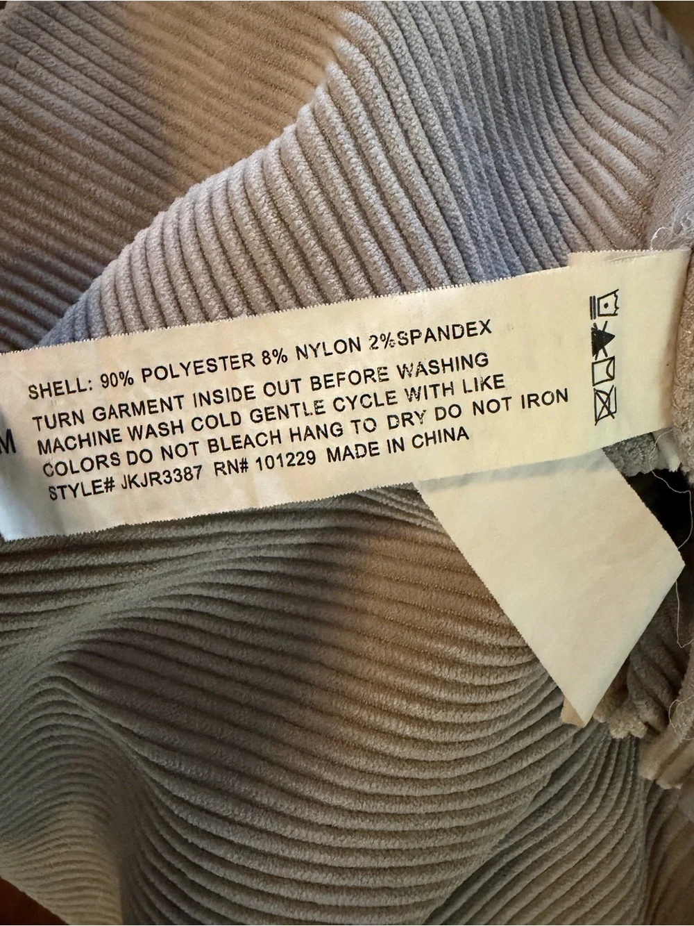 Ashley by 26 International Light Gray Corduroy Shirt Jacket Shacket Size M - Picture 6 of 6